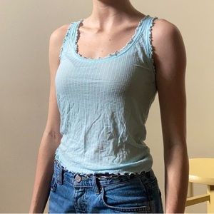 lettuce hem ribbed tank top